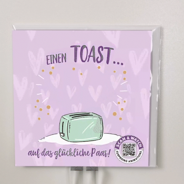 Ein Toast auf das Paar | animierte Grußkarte quadratisch 15x15cm | Klappkarte inkl. Umschlag
