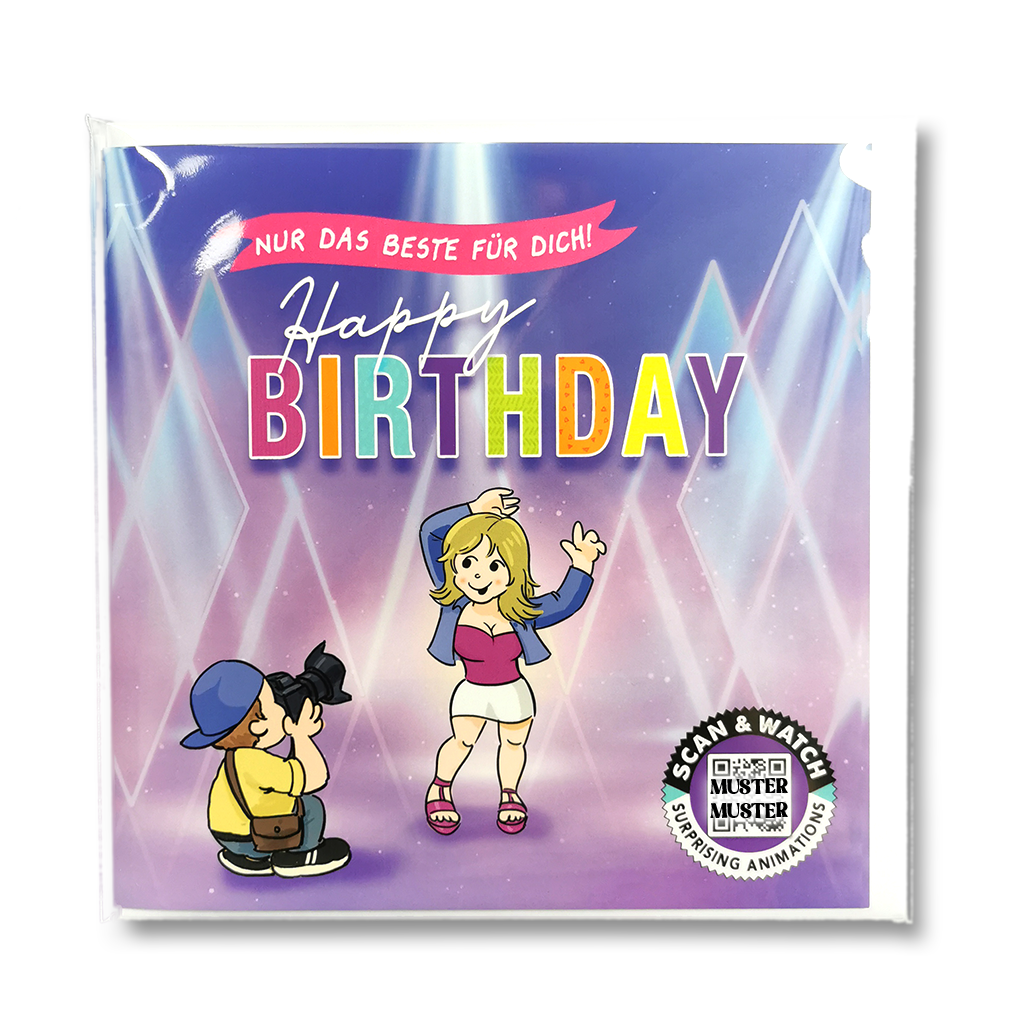 Party | animierte Grußkarte quadratisch 15x15cm | Klappkarte inkl. Umschlag