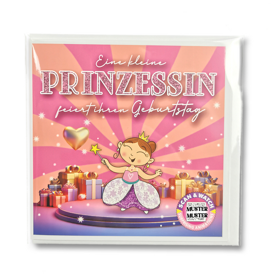 Prinzessin | animierte Grußkarte quadratisch 15x15cm | Klappkarte inkl. Umschlag