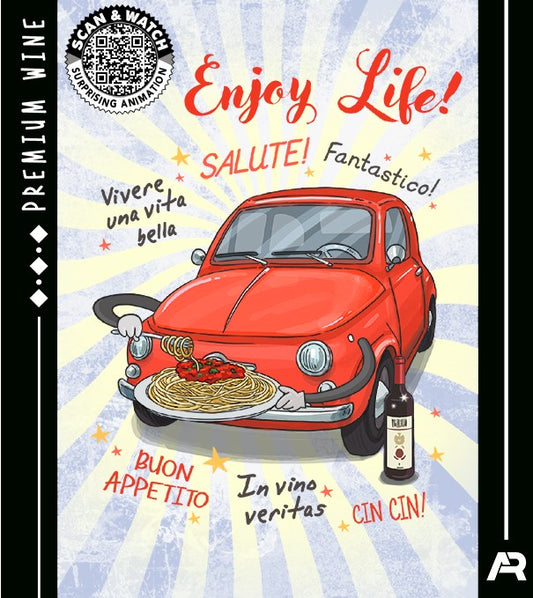 5 Weinetiketten ENJOY LIFE