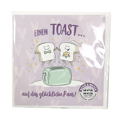 Ein Toast auf das Paar | animierte Grußkarte quadratisch 15x15cm | Klappkarte inkl. Umschlag