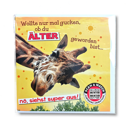 Giraffe | animierte Grußkarte quadratisch 15x15cm | Klappkarte inkl. Umschlag