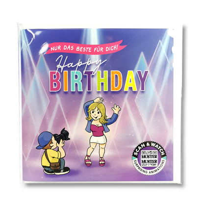 Party | animierte Grußkarte quadratisch 15x15cm | Klappkarte inkl. Umschlag