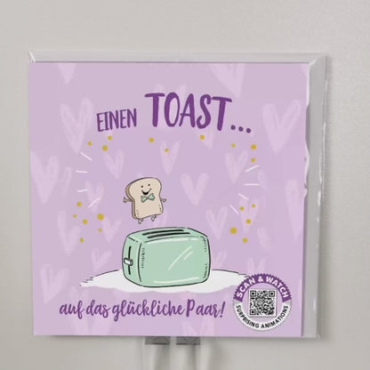 Ein Toast auf das Paar | animierte Grußkarte quadratisch 15x15cm | Klappkarte inkl. Umschlag