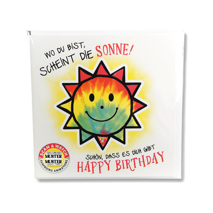 Sonne | animierte Grußkarte quadratisch 15x15cm | Klappkarte inkl. Umschlag